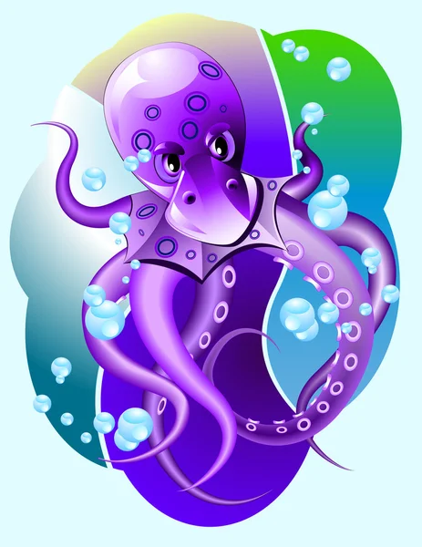 Ocean.Octopus.Cartoon. — Stock vektor