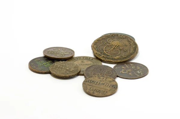 Stare monety imperium rosyjskiego — Zdjęcie stockowe