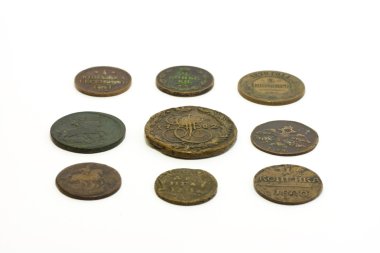 Old coins of Russian Empire clipart