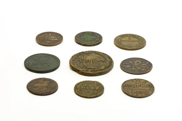 Oude munten van Russische Rijk — Stockfoto