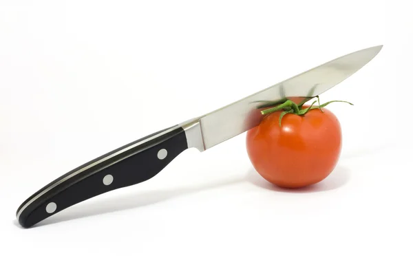 stock image Knife and tomato