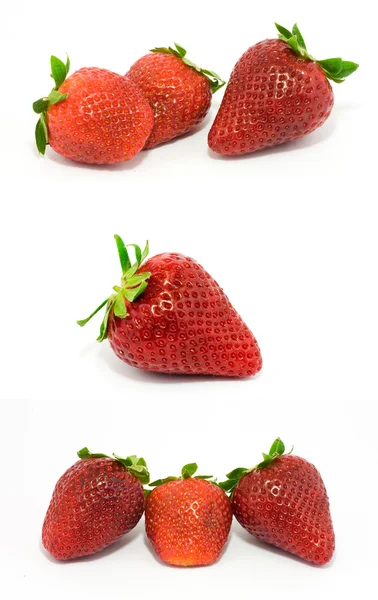 Erdbeeren isoliert auf weiß — Stockfoto
