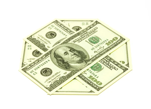Sto dolarów banknotów — Zdjęcie stockowe