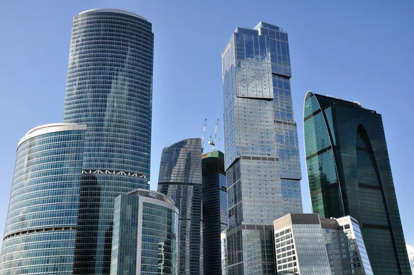 stock image Skyscrapers against the dark blue sky.