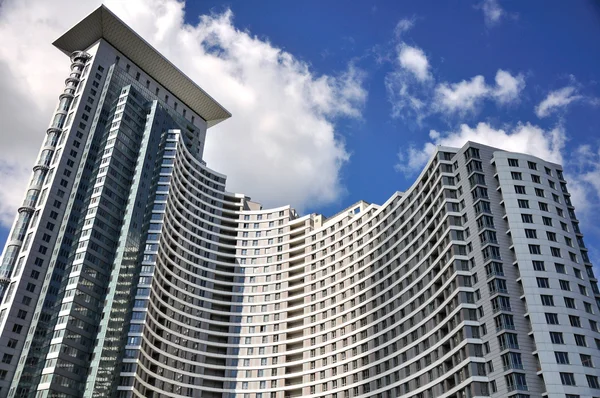 stock image Skyscraper against the dark blue sky.