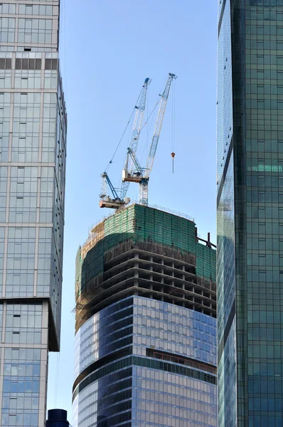 stock image Skyscrapers against the dark blue sky.