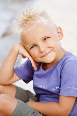 Young boy's summer fun clipart