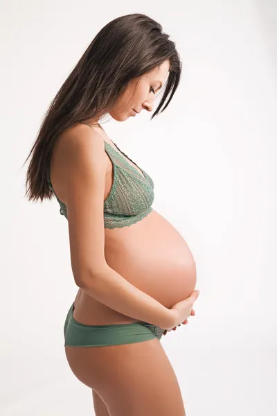 Donna incinta allegra — Foto Stock