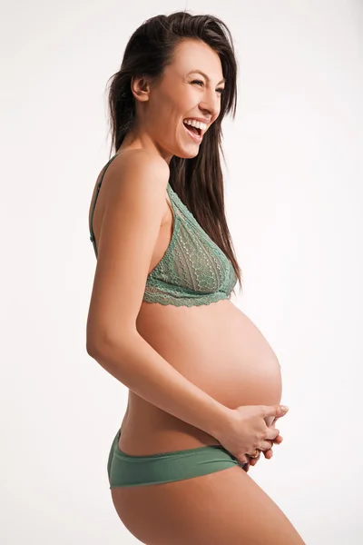 Mujer embarazada alegre —  Fotos de Stock