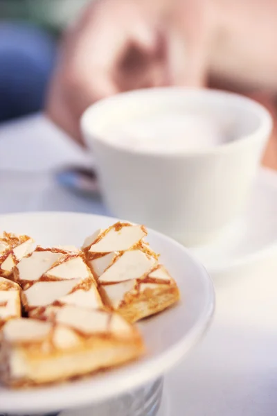 맛 있는 케이크와 커피 — 스톡 사진