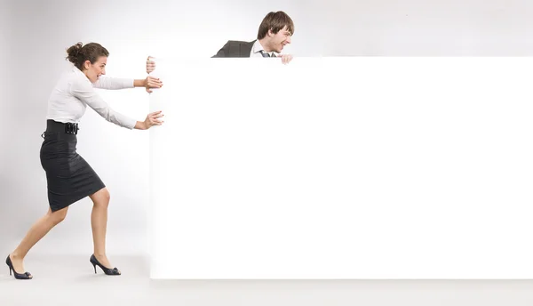 Büyük beyaz tahta, boşaltmak bir sürü itme iş — Stok fotoğraf