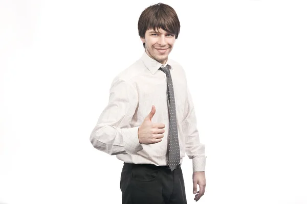 Уверенный улыбающийся бизнесмен — стоковое фото