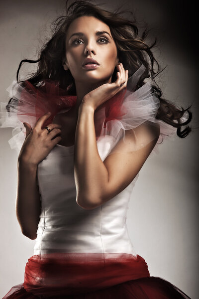 Romantic style shot of a beauty brunette