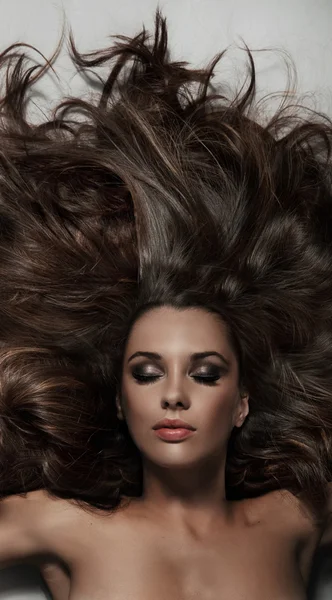 Portrét bruneta krása — Stock fotografie
