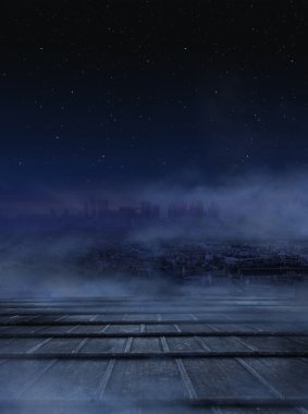 Amazing view of city at the night clipart