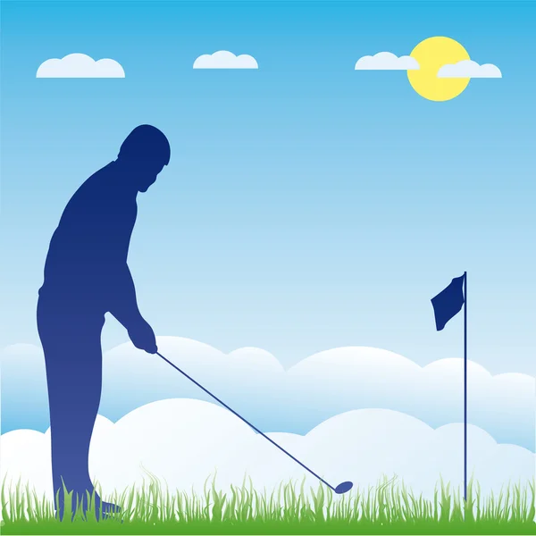 Golfer-Silhouette. Vektorillustration — Stockvektor