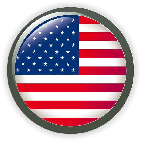 USA, shiny button flag vector illustration — Stock Vector
