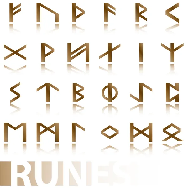 Juego completo de ilustración vectorial de runas — Vector de stock
