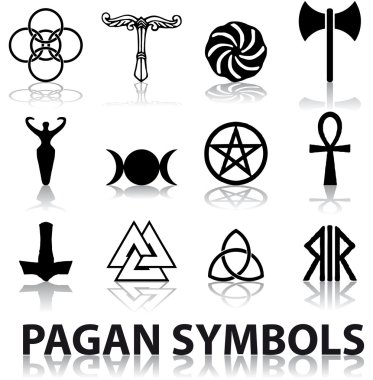 Set of Celtic symbols icons vector. Tattoo design set. clipart
