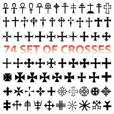 Set Crosses Christan vector. various religious symbols clipart