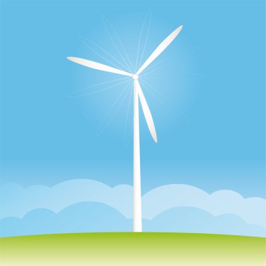 Windmill on the field vector illustration cartoon clipart