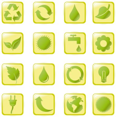 Vector illustration green environmental bubble on white clipart