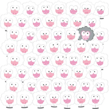 Background Sheep vector cartoon illustration clipart