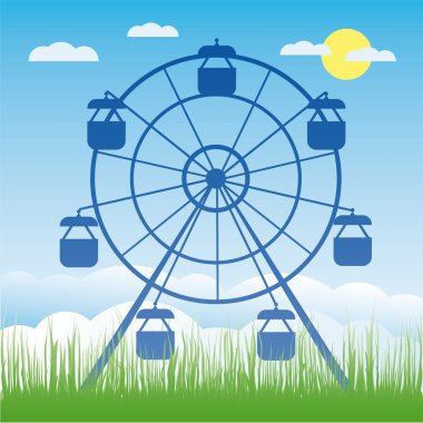 Ferris wheel vector illustration. Amusement park cartoon. clipart