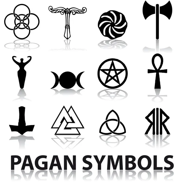 Set of Celtic symbols icons vector. Tattoo design set. — Stock Vector