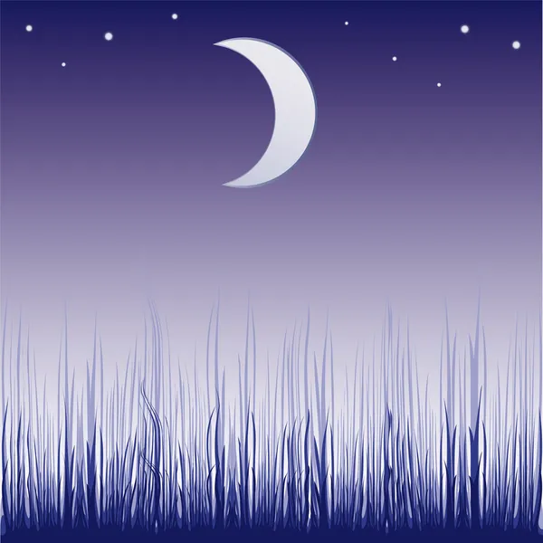 Illustration colorée abstraite avec silhouette d'herbe sombre illuminée par th — Image vectorielle