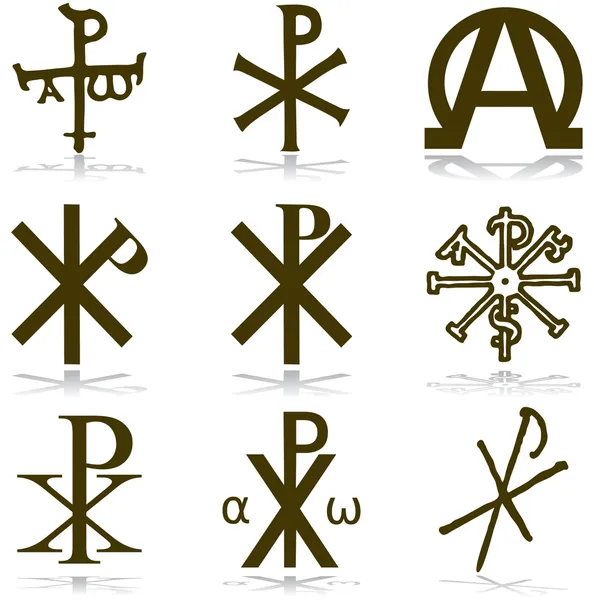 Définissez Christan vecteur. divers symboles religieux — Image vectorielle