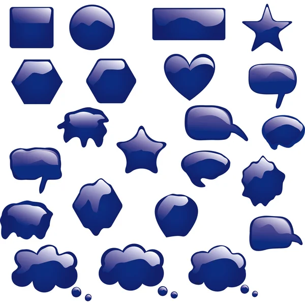 Conjunto de burbujas iconos símbolos hablan brillante discurso pensamiento — Vector de stock