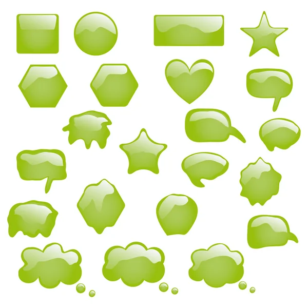 Conjunto de bolhas ícones símbolos falar brilhante discurso pensamento — Vetor de Stock