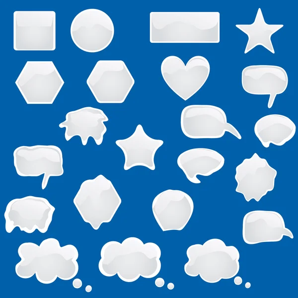 Ensemble de bulles icônes symboles parler discours brillant pensée — Image vectorielle