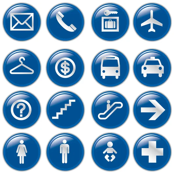Icone di aeroporto e di viaggio, Pittogramma del file vettoriale — Vettoriale Stock