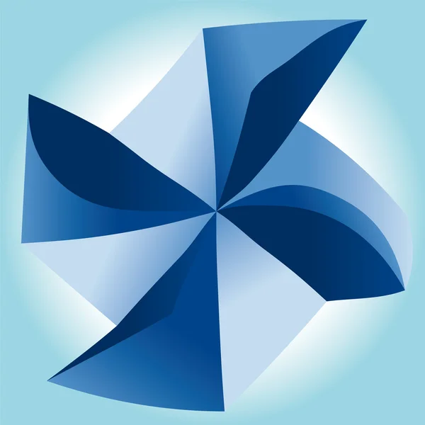 Windmill vector origami illustration — Stock Vector