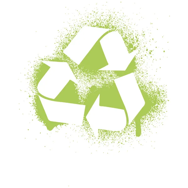 Ilustración vectorial de un elemento de diseño de símbolo de reciclaje de salpicaduras de tinta . — Vector de stock