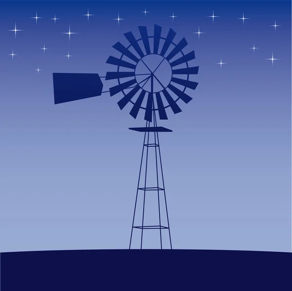 Moara de vânt pe câmp desene animate ilustrații vectoriale — Vector de stoc