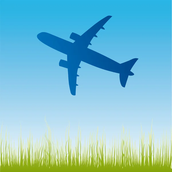 Airplane aero aviation silhouette. Vector cartoon illustration. — Stock Vector
