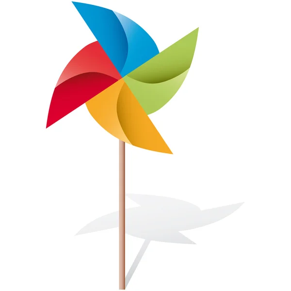 Vettore del mulino a vento origami illustrazione — Vettoriale Stock
