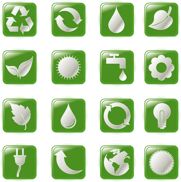 Illustrazione vettoriale verde bolla ambientale su bianco — Vettoriale Stock