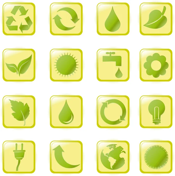 Illustrazione vettoriale verde bolla ambientale su bianco — Vettoriale Stock