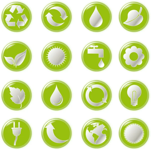 Vector εικονογράφηση πράσινο περιβαλλοντικές φούσκα σε λευκό — Διανυσματικό Αρχείο