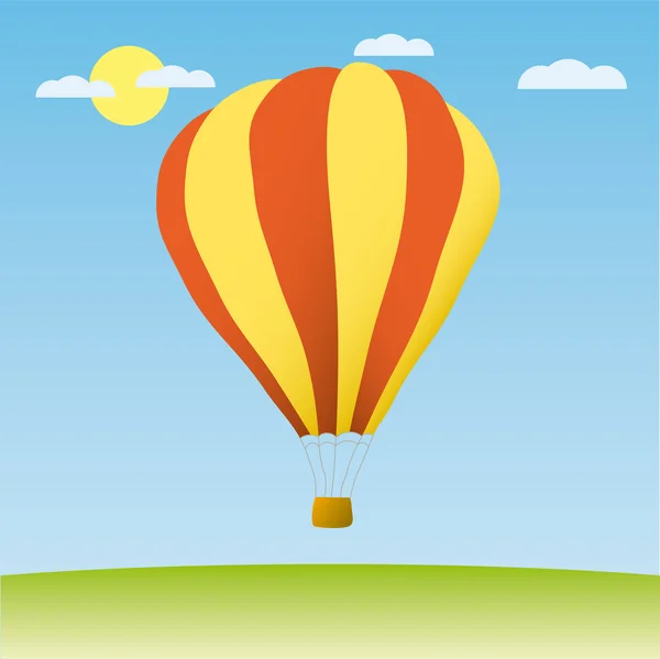 Mavi gökyüzünde sıcak hava balonu — Stok Vektör