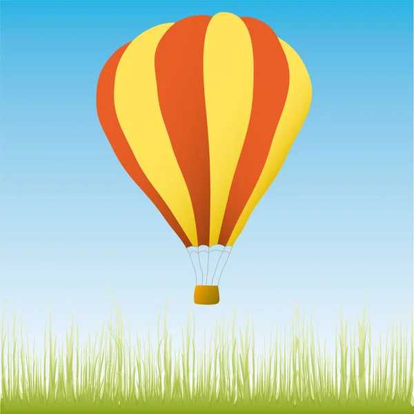 Balão de ar quente no céu azul — Vetor de Stock