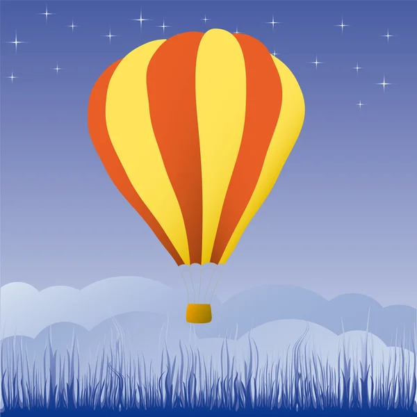 Balão de ar quente no céu azul — Vetor de Stock
