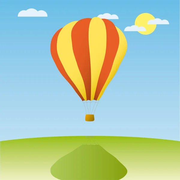 Heißluftballon am blauen Himmel — Stockvektor