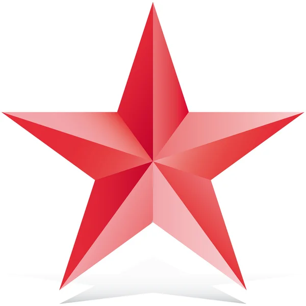 Estrella roja 3d vector de ilustración — Archivo Imágenes Vectoriales