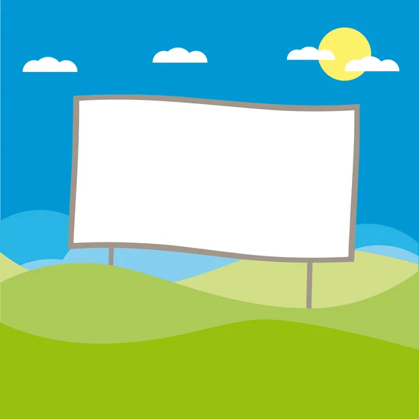 Vector Billboard no desenho animado ilustração campo — Vetor de Stock