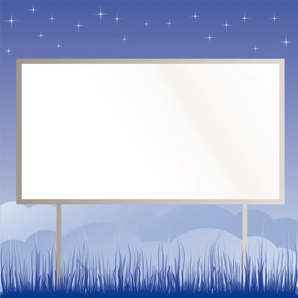 Vector Billboard at the field illustration cartoon — Stock Vector
